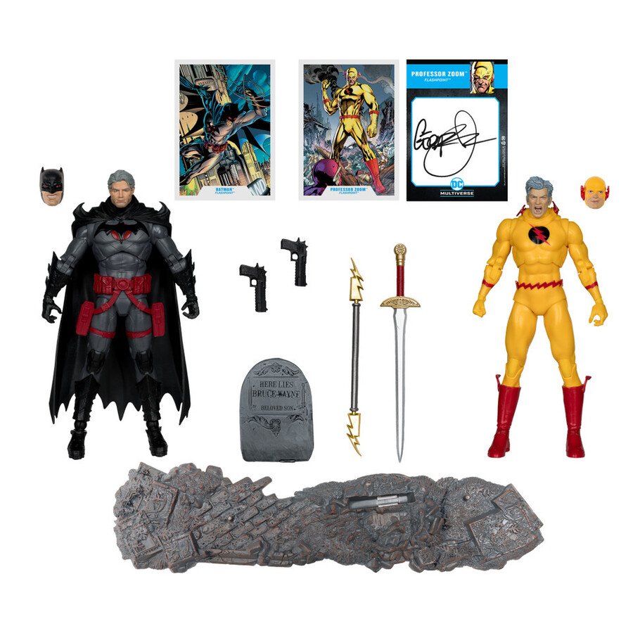 batman vs professor zoom flashpoint autograph series gold label 2-pack 7 figure