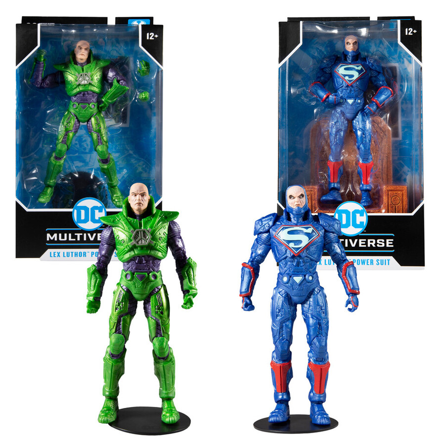 lex luthor wgreen power suit blue power suit 7 figures combo 2