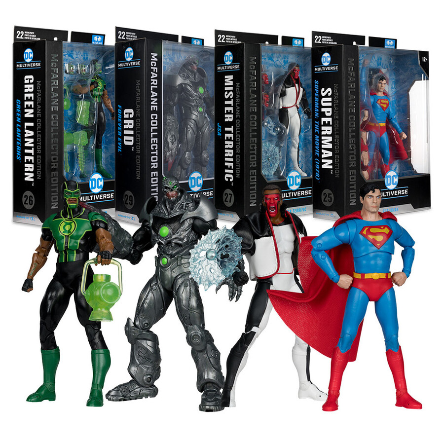 green lantern simon bazgrid forever evilmister terrific jsasuperman superman movie 1978 mcfarlane collector edition bundle 4 7 figures
