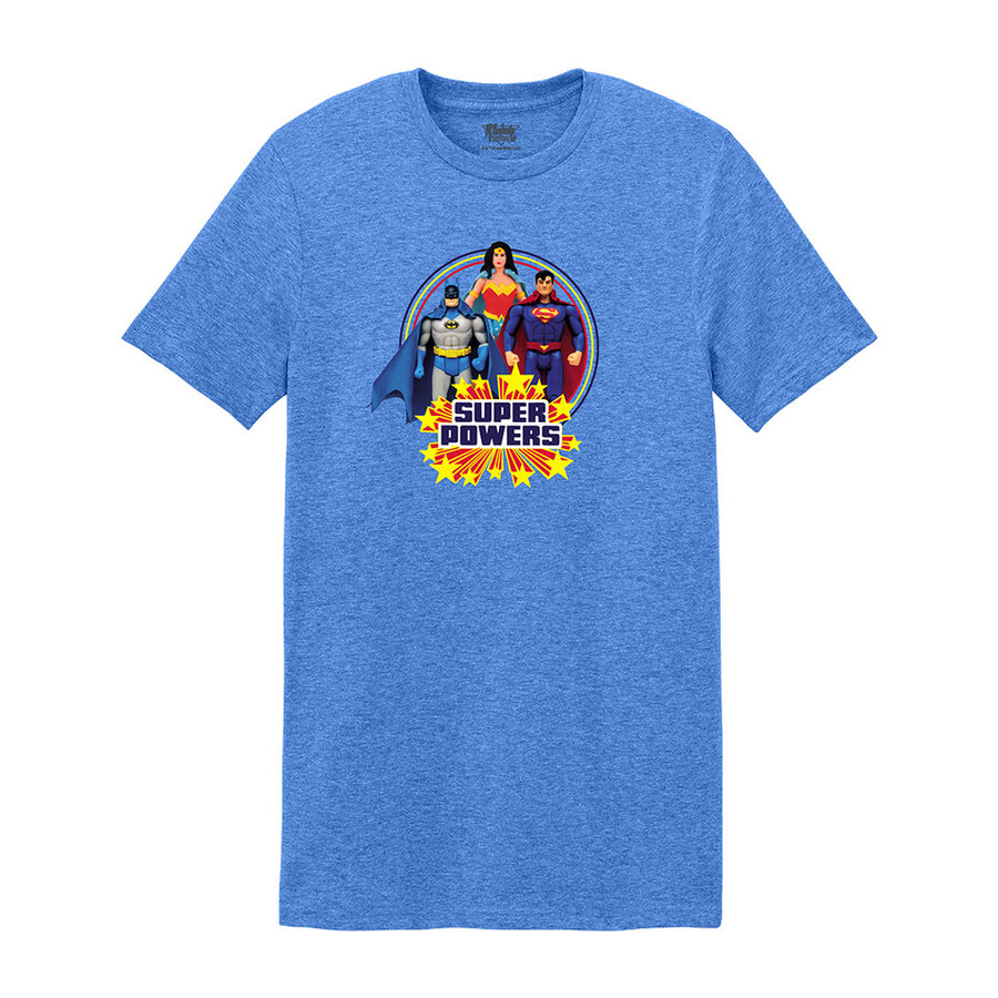 dc super powers superhero icons t-shirt royal blue heather mts exclusive