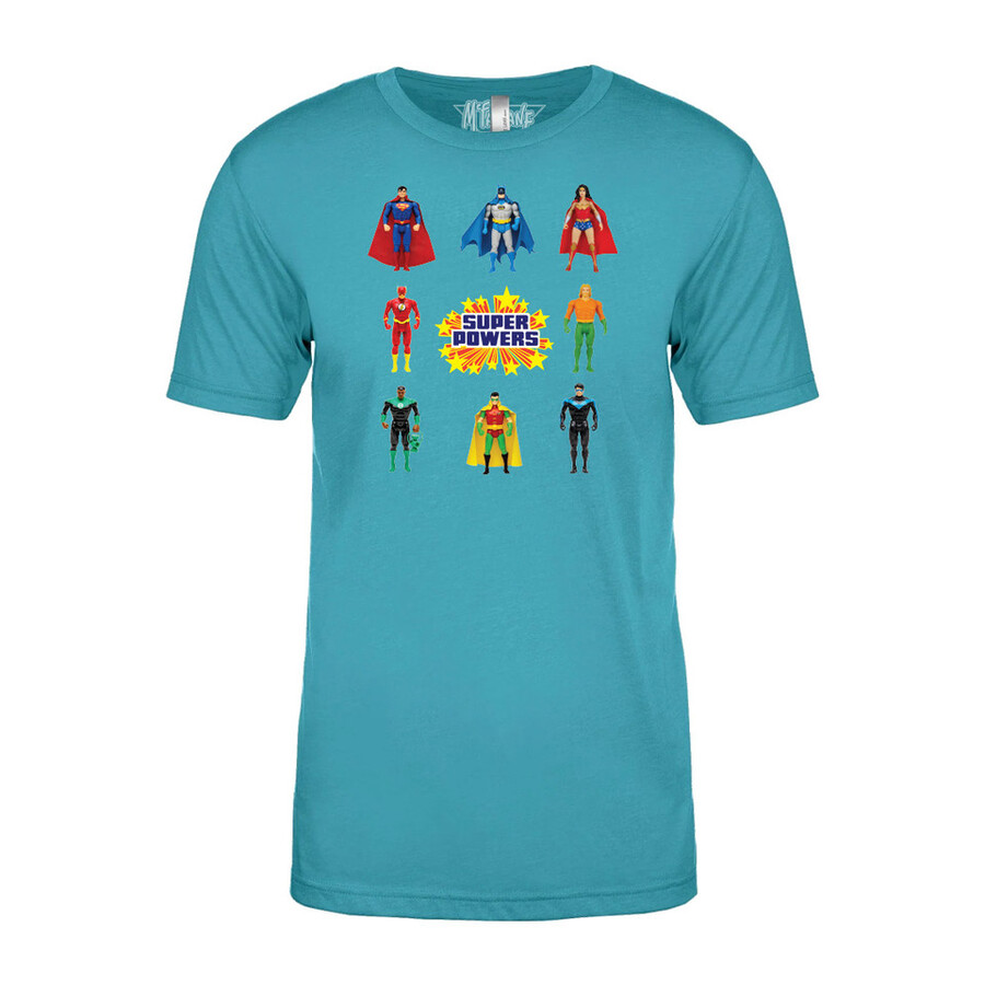 dc super powers superheroes t-shirt vintage blue mts exclusive