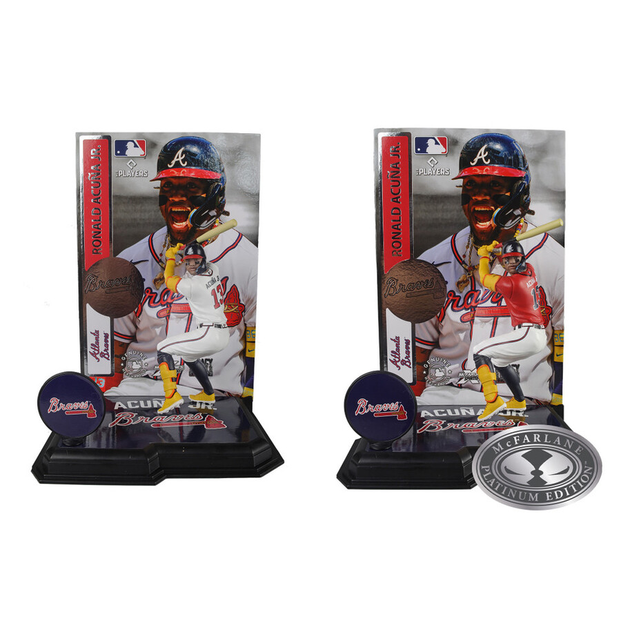 ronald acuna jr. atlanta braves mlb bundle 2 regular and platinum chase 7 figures mcfarlanes sportspicks