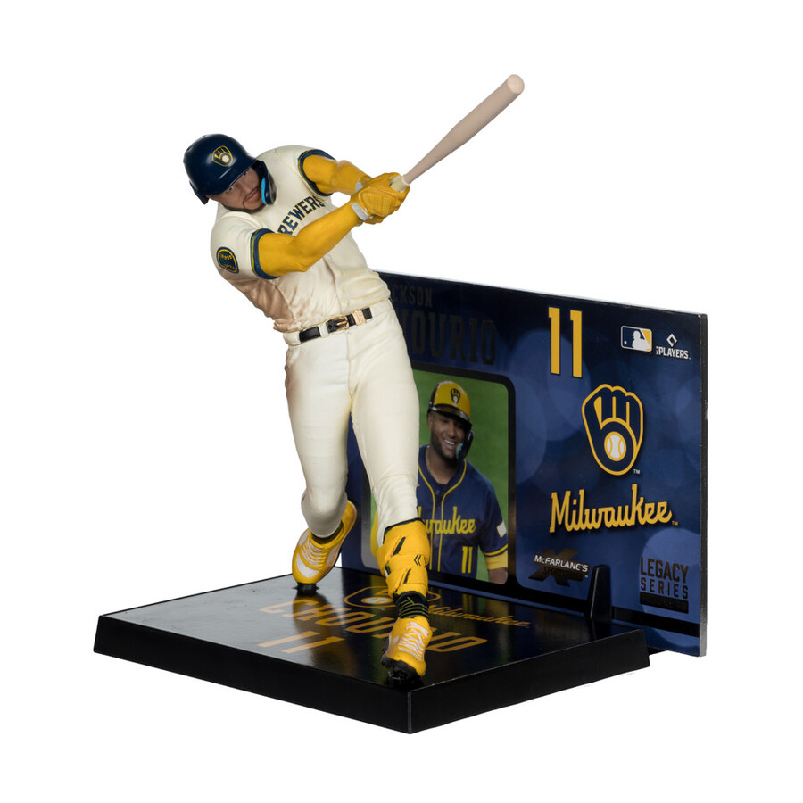 jackson chourio milwaukee brewers mlb bundle 2 regular and platinum chase 7 figures mcfarlanes sportspicks