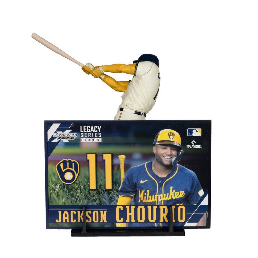 jackson chourio milwaukee brewers mlb bundle 2 regular and platinum chase 7 figures mcfarlanes sportspicks