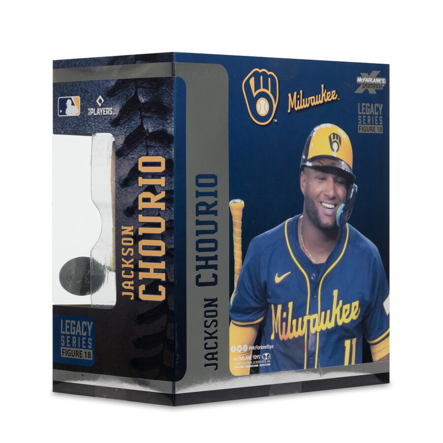 jackson chourio milwaukee brewers mlb bundle 2 regular and platinum chase 7 figures mcfarlanes sportspicks