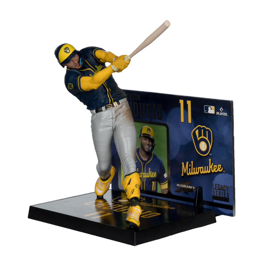 jackson chourio milwaukee brewers mlb bundle 2 regular and platinum chase 7 figures mcfarlanes sportspicks