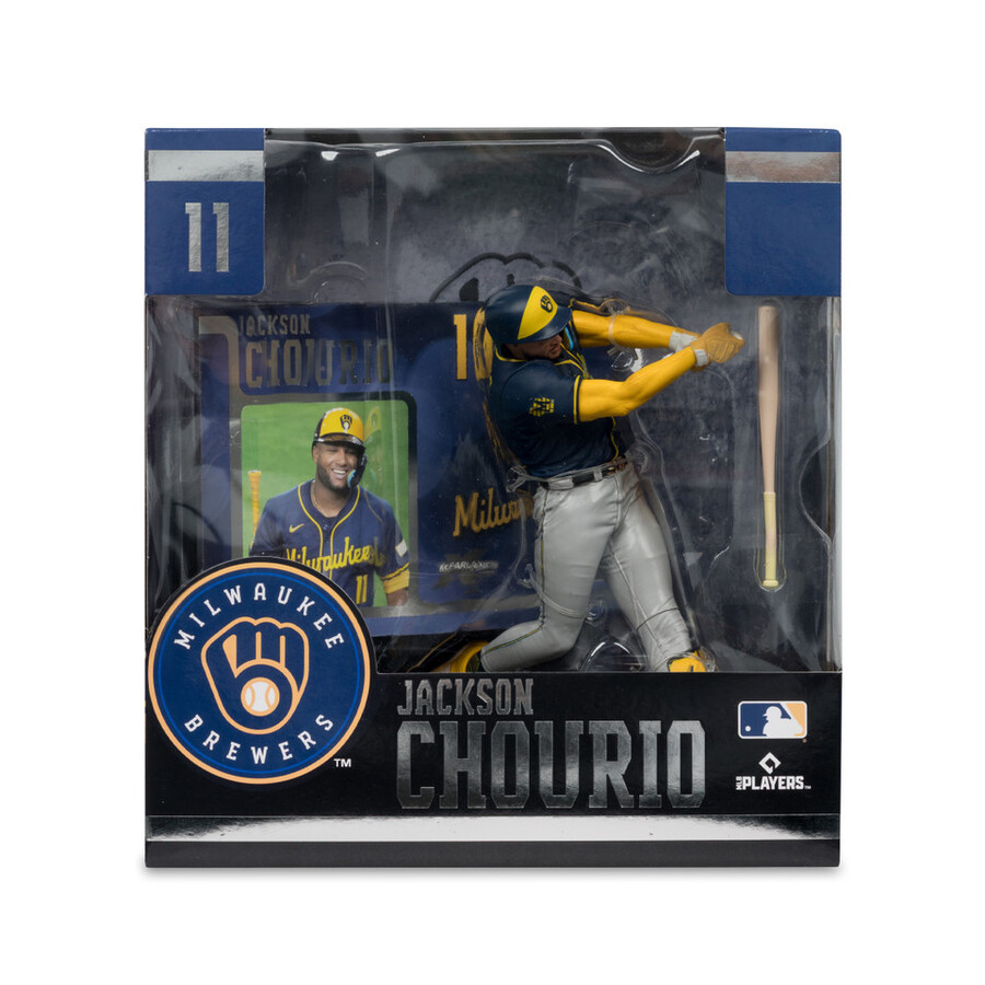 jackson chourio milwaukee brewers mlb bundle 2 regular and platinum chase 7 figures mcfarlanes sportspicks