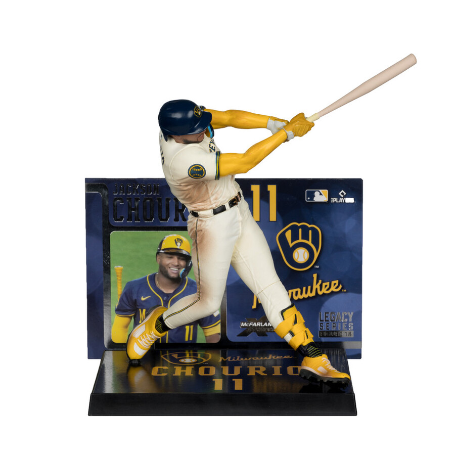 jackson chourio milwaukee brewers mlb bundle 2 regular and platinum chase 7 figures mcfarlanes sportspicks