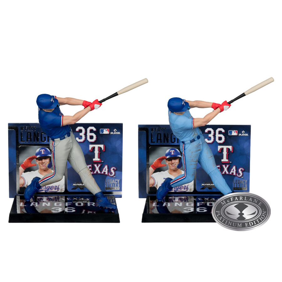 wyatt langford texas rangers mlb bundle 2 regular and platinum chase 7 figures mcfarlanes sportspicks