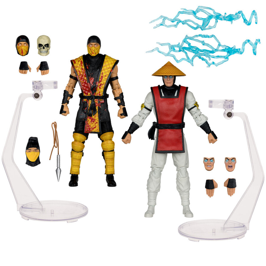 scorpion vs raiden mortal kombat klassic 2-pack 7 figures