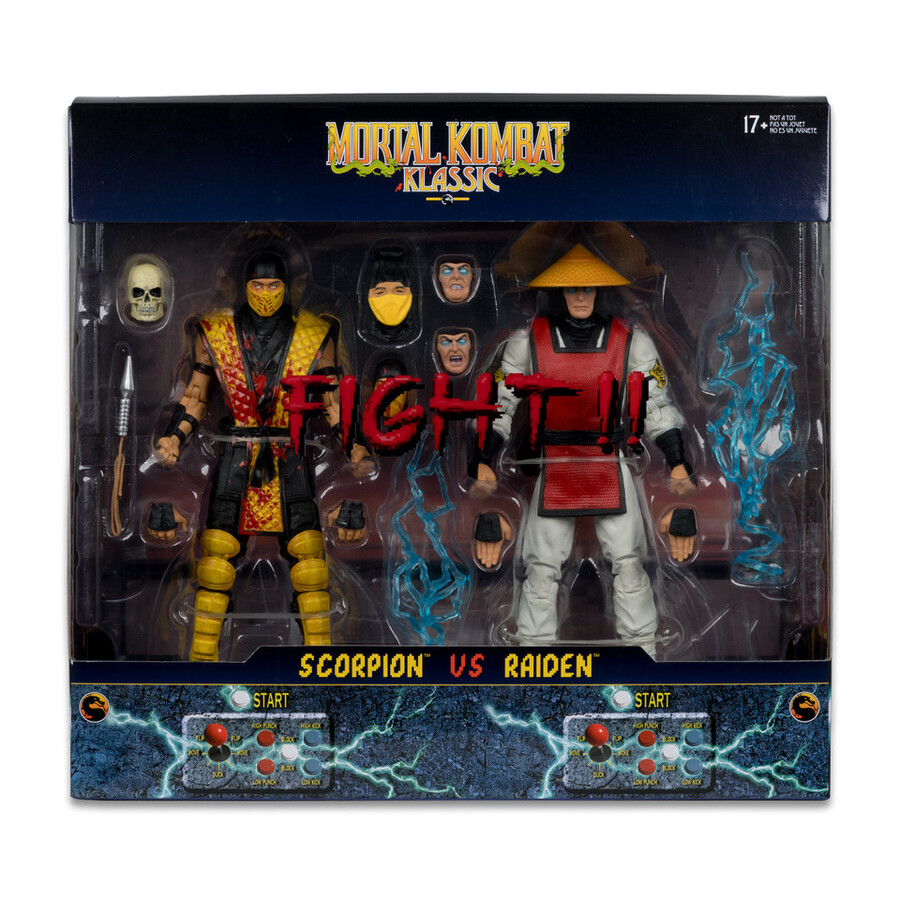 scorpion vs raiden mortal kombat klassic 2-pack 7 figures
