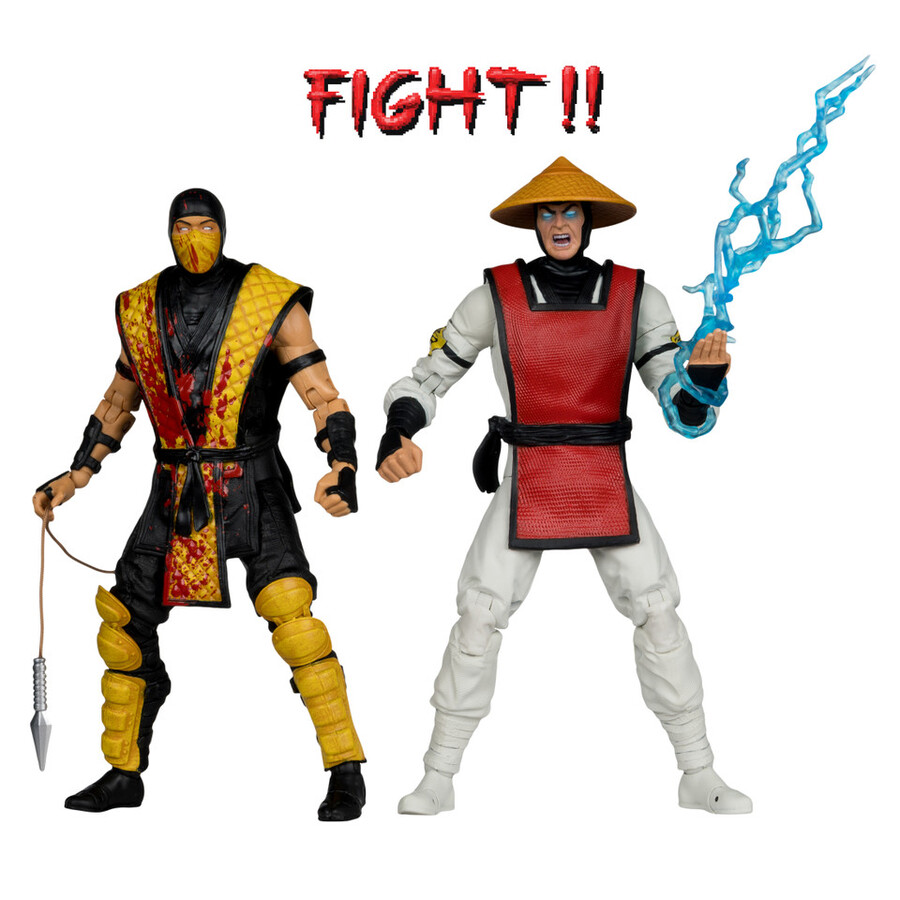scorpion vs raiden mortal kombat klassic 2-pack 7 figures