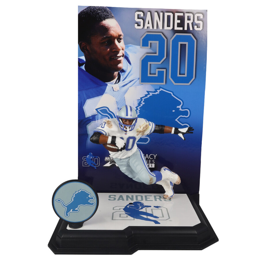 barry sanders wwhite jersey detroit lions nfl 7 figure mcfarlanes sportspicks