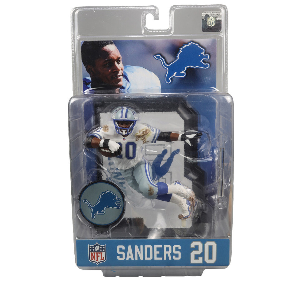 barry sanders wwhite jersey detroit lions nfl 7 figure mcfarlanes sportspicks