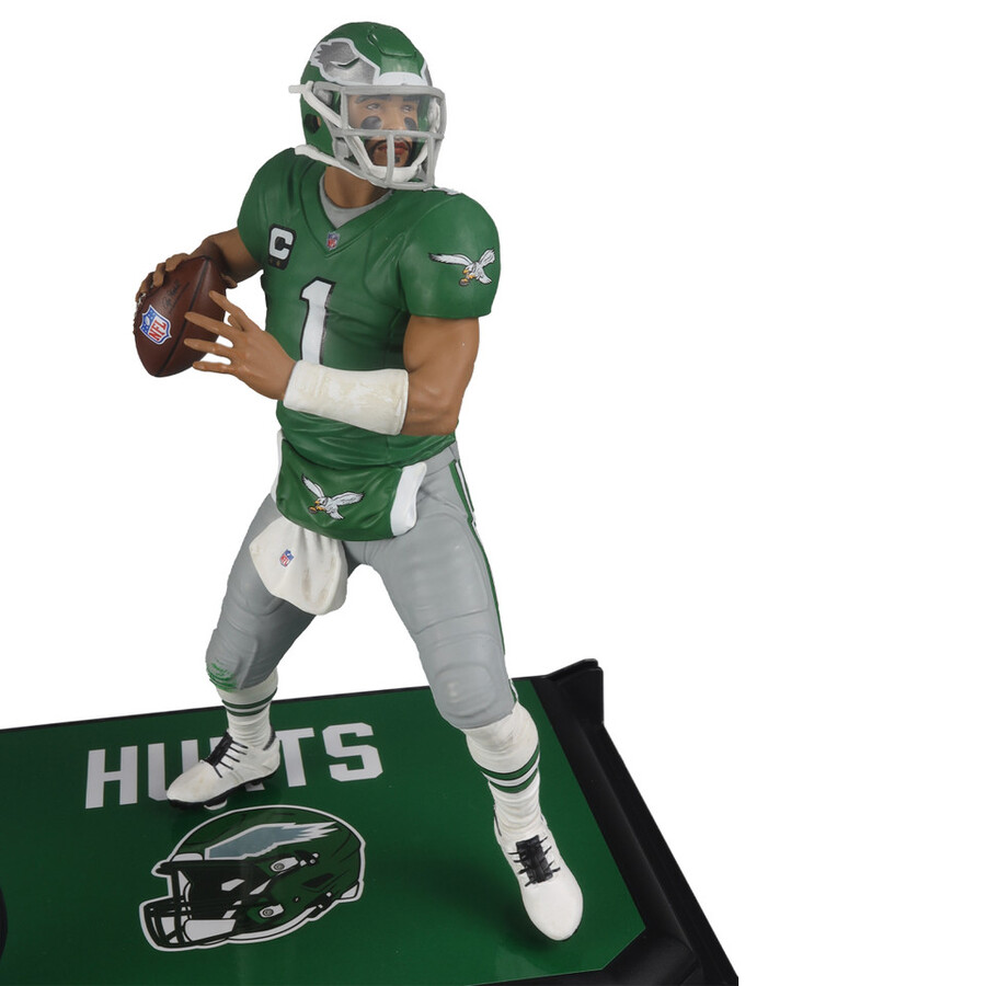 jalen hurts wkelly green jersey philadelphia eagles gold label nfl 7 figure mcfarlanes sportspicks mcfarlane toys store exclusive