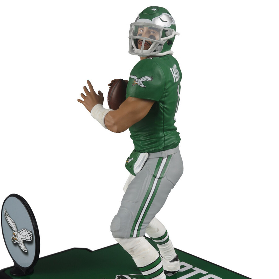 jalen hurts wkelly green jersey philadelphia eagles gold label nfl 7 figure mcfarlanes sportspicks mcfarlane toys store exclusive