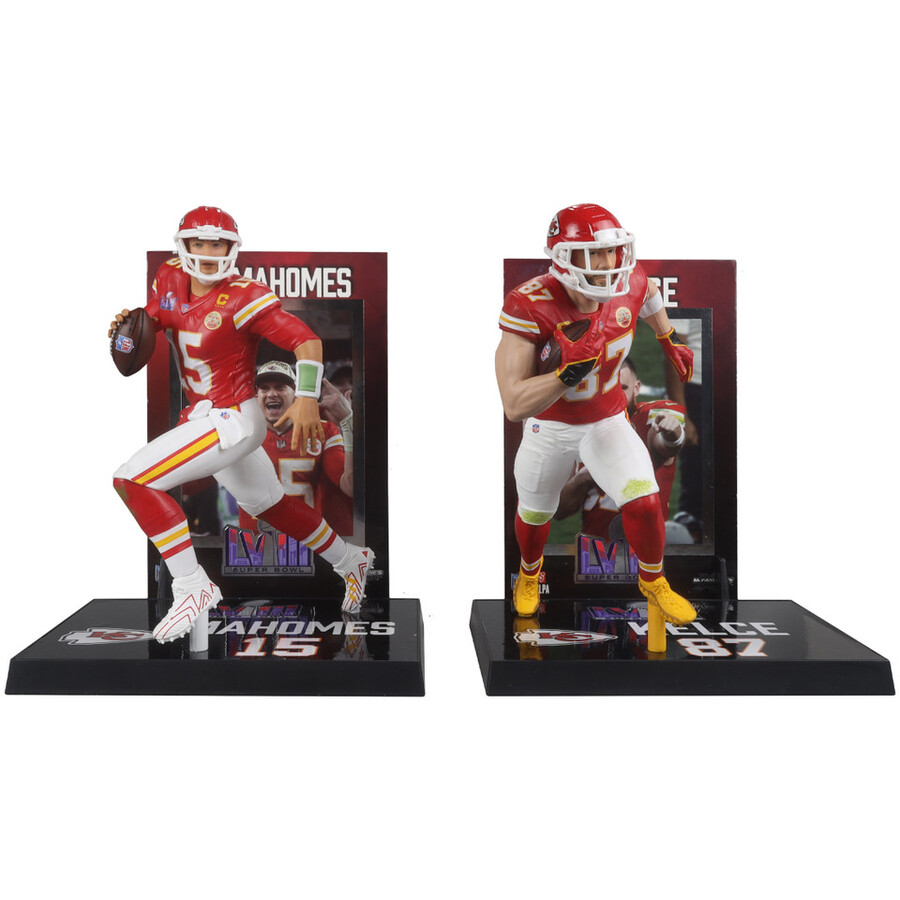 travis kelce and patrick mahomes super bowl lviii kansas city chiefs nfl 2-pack 7 figures mcfarlanes sportspicks